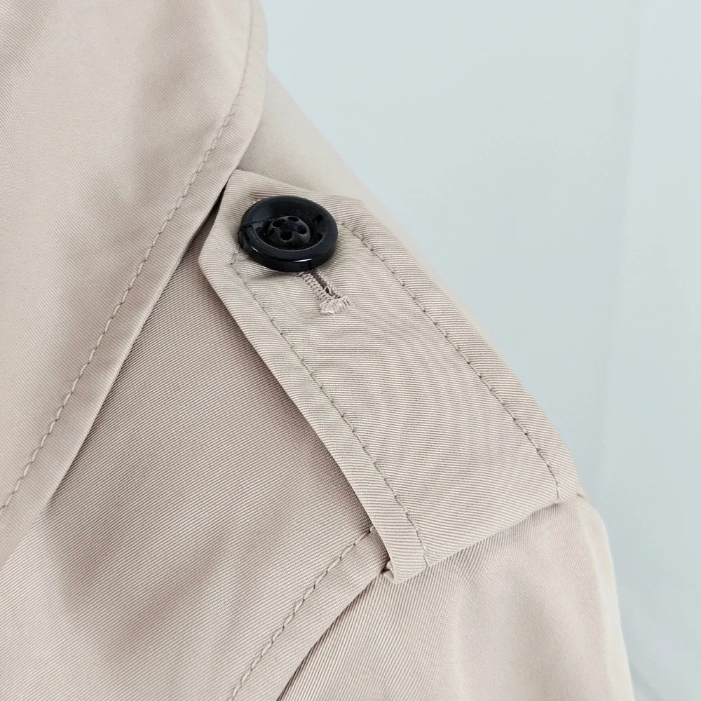 Lands' End Womens Tan Trench Coat NEW Size 4 Double Breasted Belted